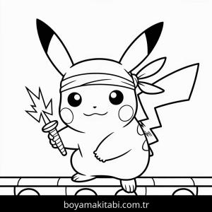 Pikachu boyama sayfası – sanatsal çalışma, çocuklar için