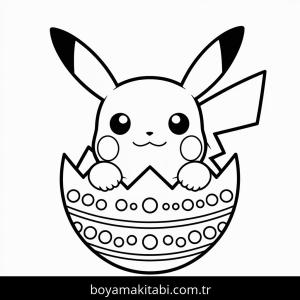 Pikachu boyama sayfası – çocuk aktivitesi, PDF indir