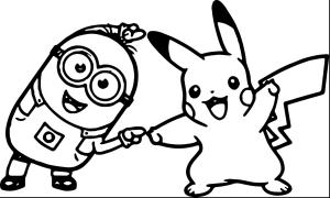 Pikachu boyama sayfası,  coloring page, Pikachu Ve Minyonlar, 