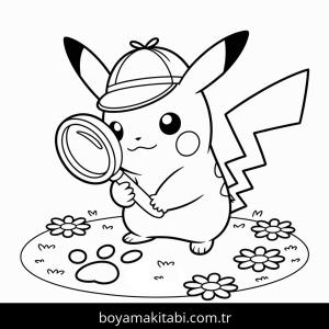 Pikachu boyama sayfası – el becerilerini geliştirir, boyama çalışması