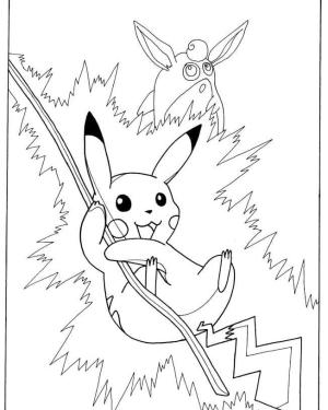 Pikachu boyama sayfası,  coloring page, Aksiyon Pikachu, 