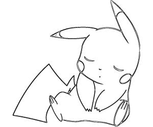 Pikachu boyama sayfası,  coloring page, Pikaçu Uyku, 