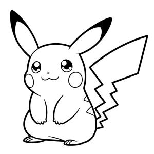 Pikachu boyama sayfası,  coloring page, Pikachu sevimli, 