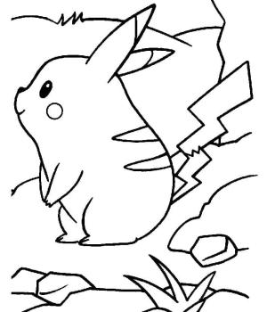 Pikachu boyama sayfası,  coloring page, Meraklı Pikachu, 