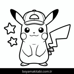 Pikachu boyama sayfası – basit çizim, kolay boyama