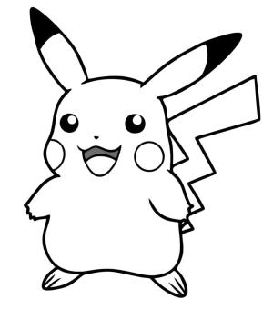 Pikachu boyama sayfası,  coloring page, Mutlu Pikachu Resmi, 