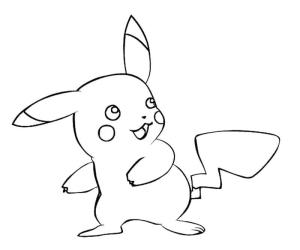 Pikachu boyama sayfası,  coloring page, Mutlu Pikachu, 