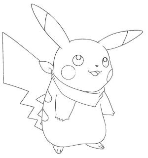 Pikachu boyama sayfası,  coloring page, Şirin Pikachu, 