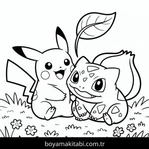 Pikachu boyama sayfası – renkli çizimler, okul öncesi