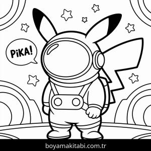 Pikachu boyama sayfası – PDF indir, sevimli karakter
