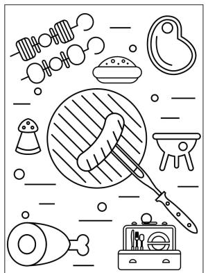 Piknik boyama sayfası,  coloring page, , Popular Items Of Spring Picnic