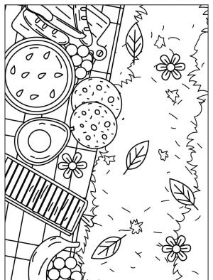 Piknik boyama sayfası,  coloring page, , Image Of Good Cake For Spring Picnic