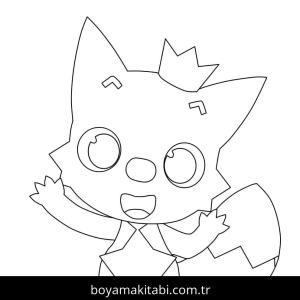 Pinkfong boyama sayfası – sevimli karakter, sanatsal çalışma