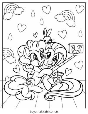 Pinkie Pie boyama sayfası – el becerilerini geliştirir, boyama çalışması