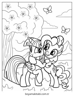 Pinkie Pie boyama sayfası – eğitici aktivite, yaratıcılık