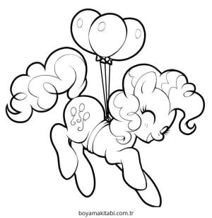 Pinkie Pie boyama sayfası – sevimli karakter, sanatsal çalışma