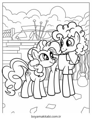 Pinkie Pie boyama sayfası – evde etkinlik, ücretsiz yazdır