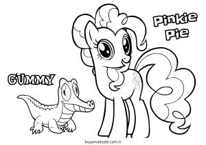 Pinkie Pie boyama sayfası – renkli çizimler, okul öncesi
