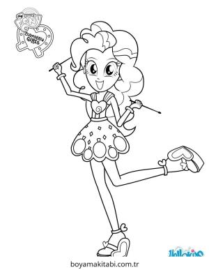 Pinkie Pie boyama sayfası – çizgi film temalı, basit çizim