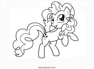 Pinkie Pie boyama sayfası – basit çizim, kolay boyama