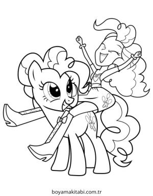 Pinkie Pie boyama sayfası – çocuk aktivitesi, PDF indir