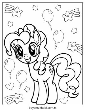 Pinkie Pie boyama sayfası – sanatsal çalışma, çocuklar için
