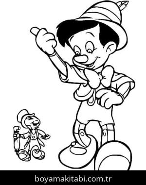 Pinokyo boyama sayfası – sanatsal çalışma, çocuklar için