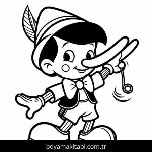 Pinokyo boyama sayfası – yaratıcılığı geliştirir, keyifli zaman