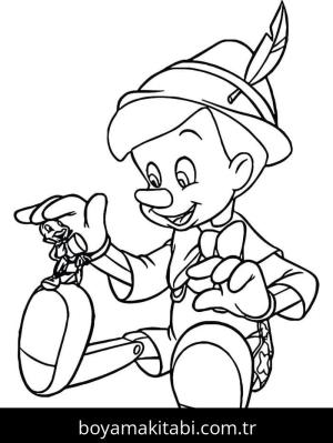 Pinokyo boyama sayfası – okul öncesi, evde etkinlik
