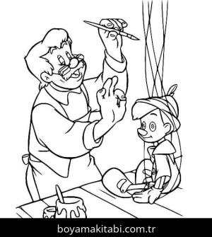 Pinokyo boyama sayfası – çocuk aktivitesi, PDF indir
