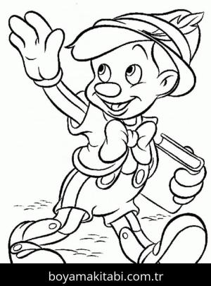 Pinokyo boyama sayfası – renkli çizimler, okul öncesi