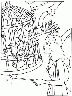 Pinokyo boyama sayfası,  coloring page, Kafesteki Pinokyo, 