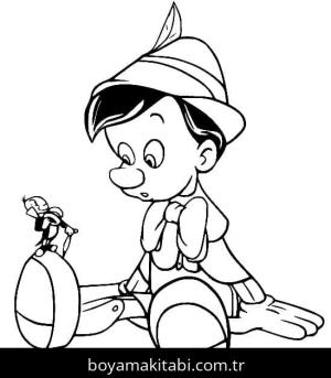 Pinokyo boyama sayfası – eğitici aktivite, yaratıcılık