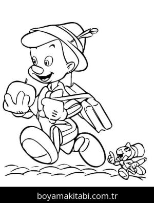 Pinokyo boyama sayfası – sanatsal çalışma, çocuklar için