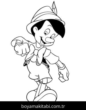 Pinokyo boyama sayfası – el becerilerini geliştirir, boyama çalışması