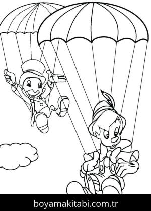 Pinokyo boyama sayfası – kolay boyama, eğitici aktivite