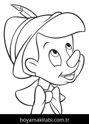 Pinokyo boyama sayfası – kolay boyama, eğitici aktivite