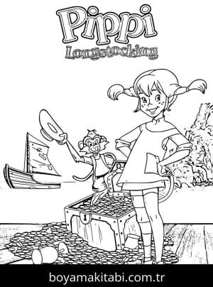 Pippi Uzunçorap boyama sayfası – PDF indir, sevimli karakter