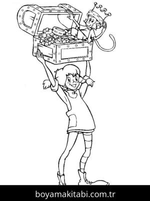 Pippi Uzunçorap boyama sayfası – boyama çalışması, yaratıcılığı geliştirir