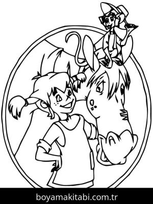 Pippi Uzunçorap boyama sayfası – çocuk aktivitesi, PDF indir