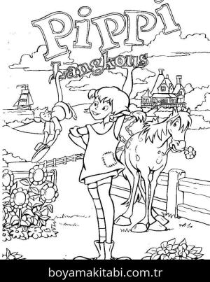 Pippi Uzunçorap boyama sayfası – yaratıcılık, eğlenceli etkinlik