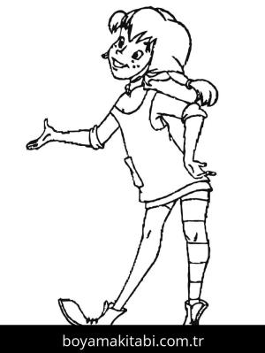 Pippi Uzunçorap boyama sayfası – ücretsiz yazdır, boyama etkinliği