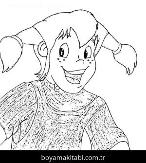Pippi Uzunçorap boyama sayfası – yaratıcılığı geliştirir, keyifli zaman