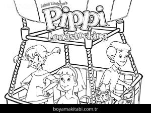 Pippi Uzunçorap boyama sayfası – okul öncesi, evde etkinlik
