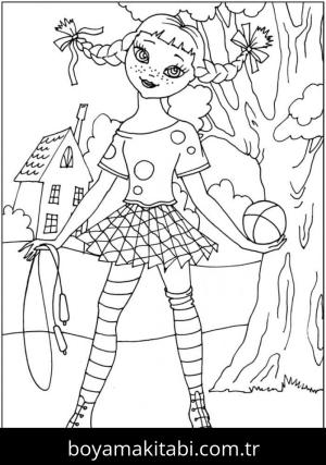 Pippi Uzunçorap boyama sayfası – ücretsiz yazdır, boyama etkinliği