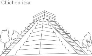 Piramit boyama sayfası,  coloring page, Chichen Itza, 