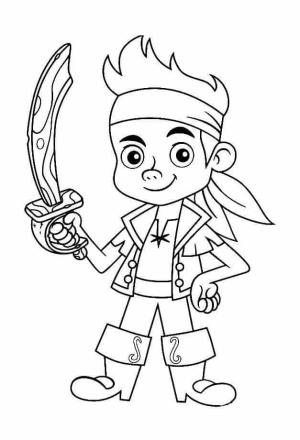 Pirate boyama sayfası,  coloring page, Jake Korsan Gülümsüyor, 