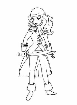 Pirate boyama sayfası,  coloring page, Güzel Kız Korsan, 