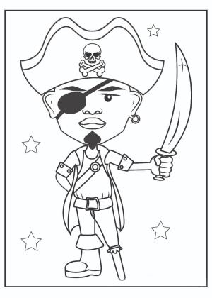 Pirate boyama sayfası,  coloring page, Korsan tutan Kılıç, 