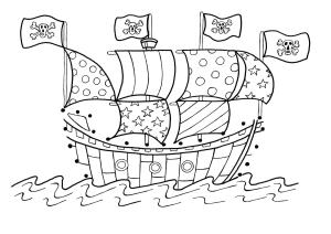 Pirate boyama sayfası,  coloring page, Korsan Gemisi, 